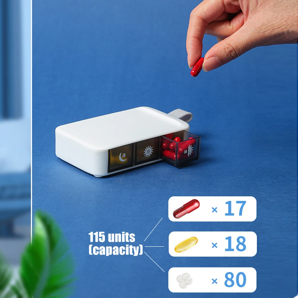 

1pc 3 Compartment Small Pill Case, Mini Portable Pills Box - Travel Daily Medicine Pill Supplement Organizer, Vitamin Container