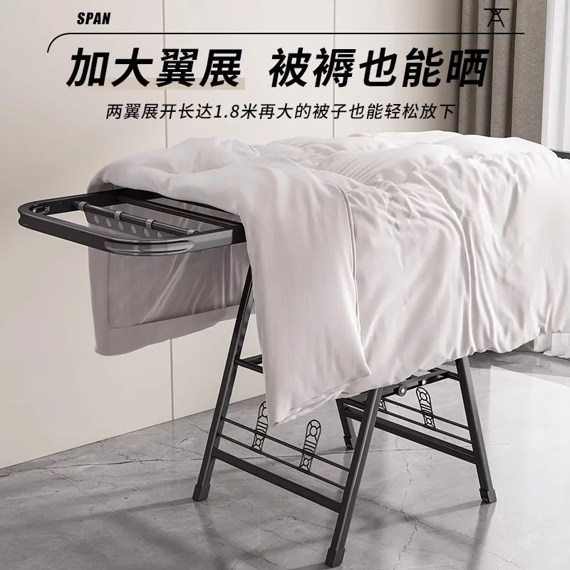 رف تجفيف الملابس القابل للطي للاستخدام الداخلي والخارجي، متعدد الوظائف للاستخدام المنزلي