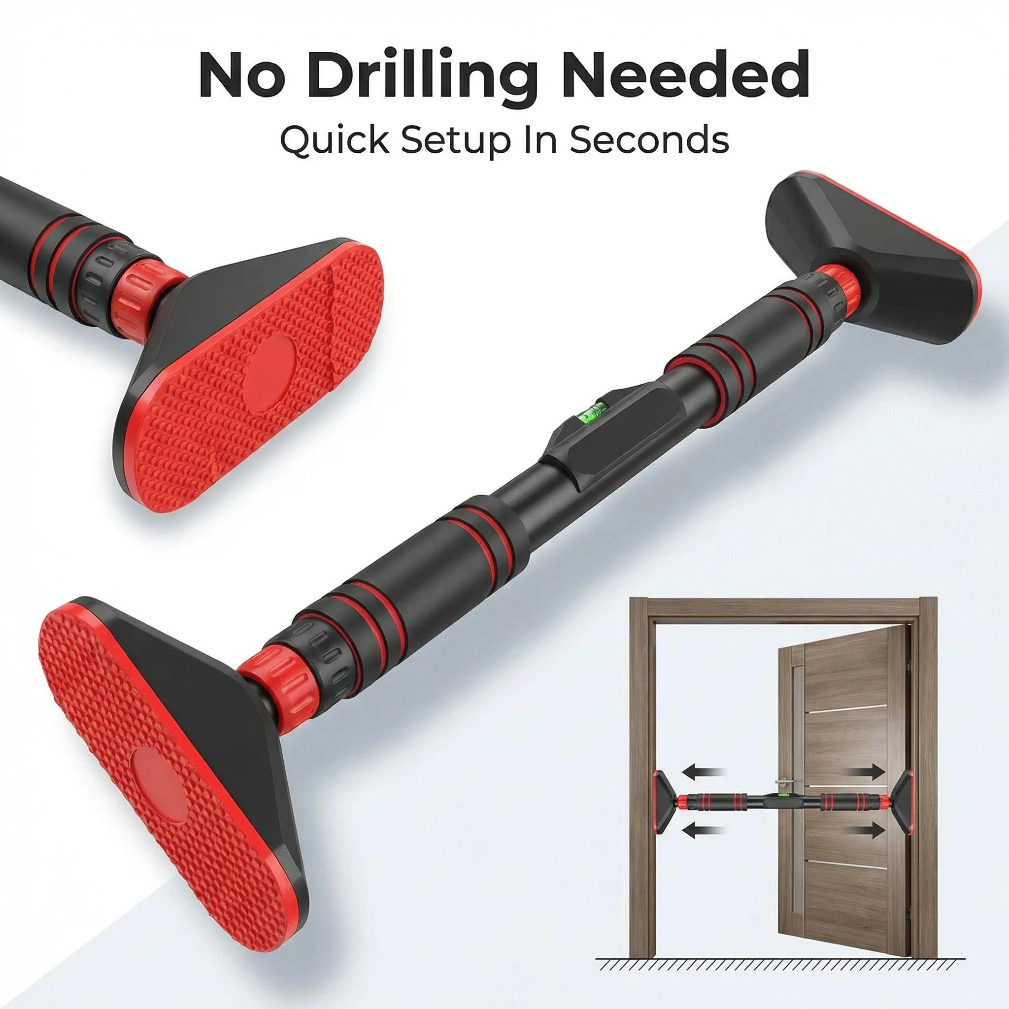多機能ドア懸垂バー フィットネス用水平バー 高さ調節可能 ネ - Door Pull Up Bar No Screw のレビューと価格