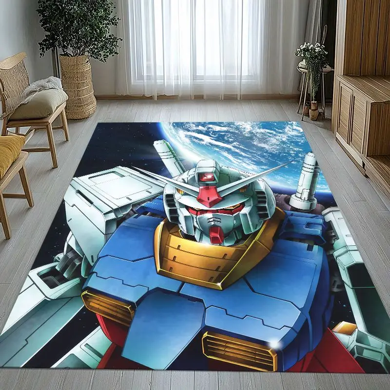 Retro Gundam Destroy Zeon Cartoon Soft Non-Slip Large Area Rug for Living Room,Bedroom Playroom Carpet Mat for Sofa,Home Decor