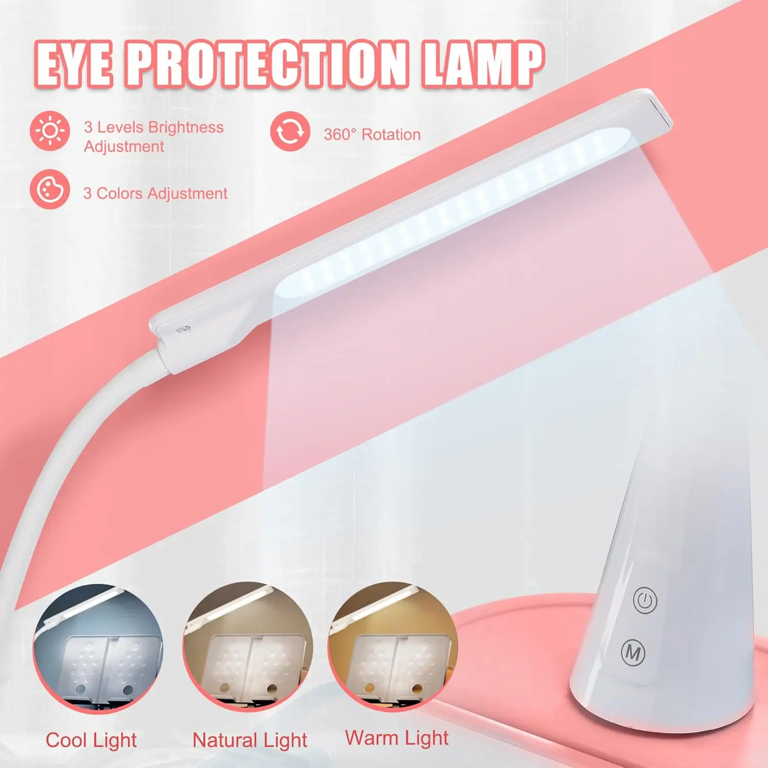 Adjustable Kids Desk & Chair Set with LED Light, Tiltable Desktop, Storage Drawer for Boys Girls Study