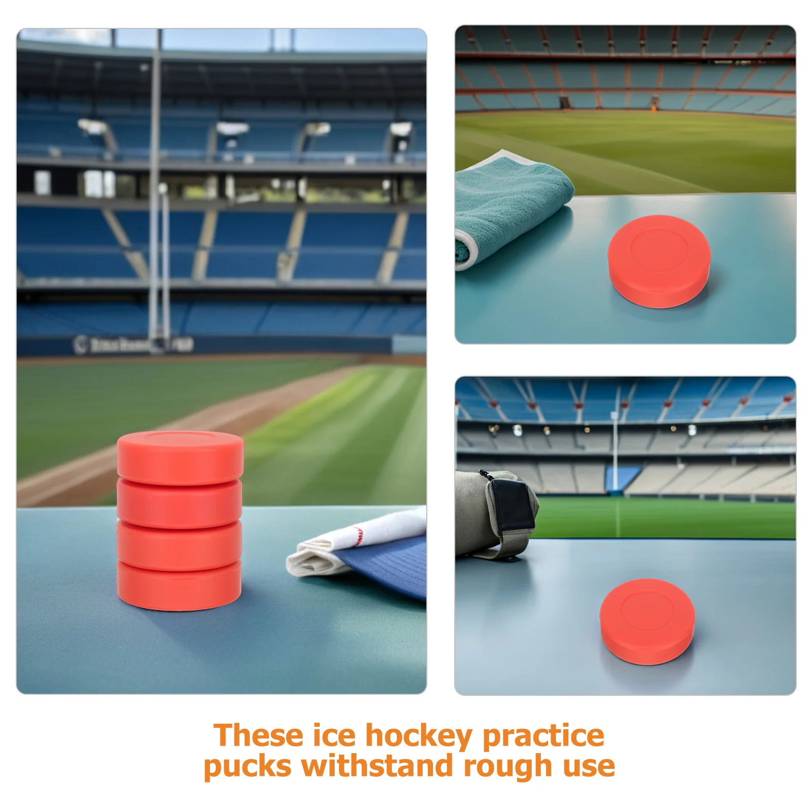 8 قطع من كرات الهوكي البلاستيكية غير اللامعة للتدريب على هوكي الجليد في الأماكن المغلقة والخارجية وحقيبة الحفلات الرياضية