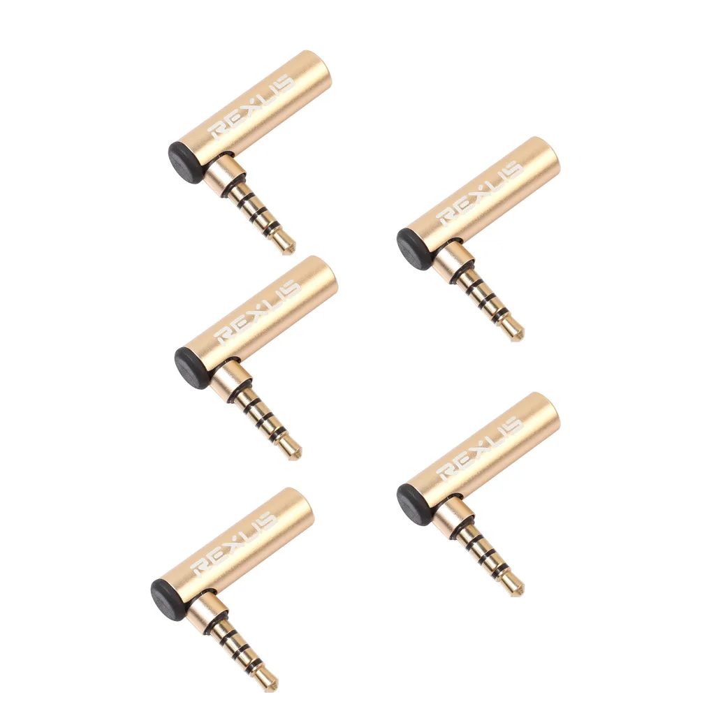 1pcs Gold-plated Connector 3.5mm jack Right Angle Female to 3.5mm 4Pole Male Audio Stereo Plug L Shape Jack Adapter Connector