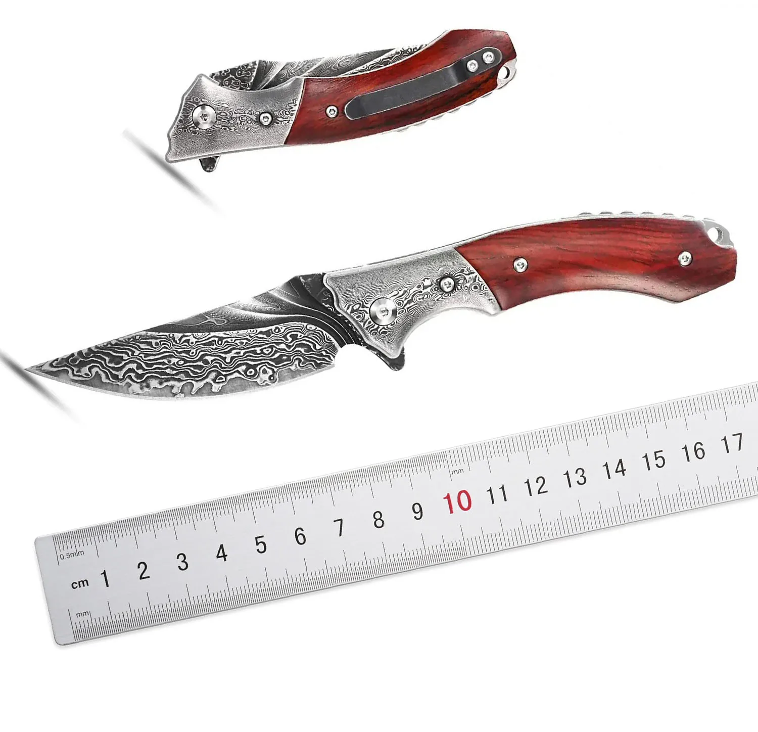 Sitivien ST253  Pocket Folding Knife VG10 Damascus Steel Blade Dalbergia Handle EDC Tool Knifes for Camping Working Collection