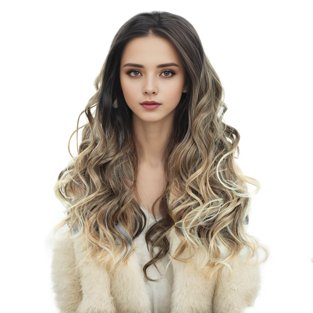 

Alibaby synthetic 13x3 Wavy Lace Front Wig Cosplay Wig 26 Inch Lace Wig for Women Wig High Quality Lace Wig