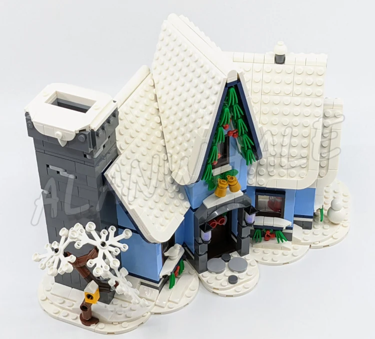 1445 pz Creativo Esperto Villaggio Invernale Visita di Babbo Natale Casa Di Natale Camino 88088 Building Blocks giocattoli Compatibile Con Il Modello