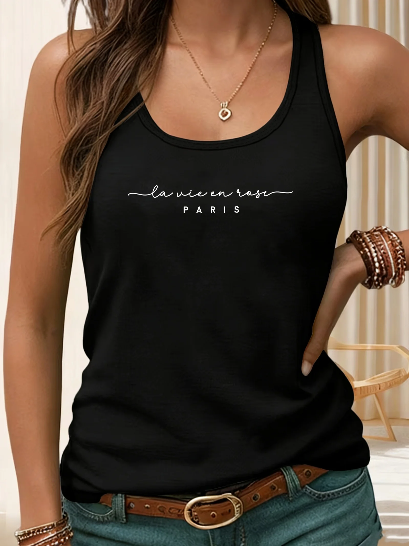 Y2K Women's Sleeveless Tank Tops Casual Fashion Funny Vest T Shirt with Letter Print Graphic Vintage Clothes Female Streetwear