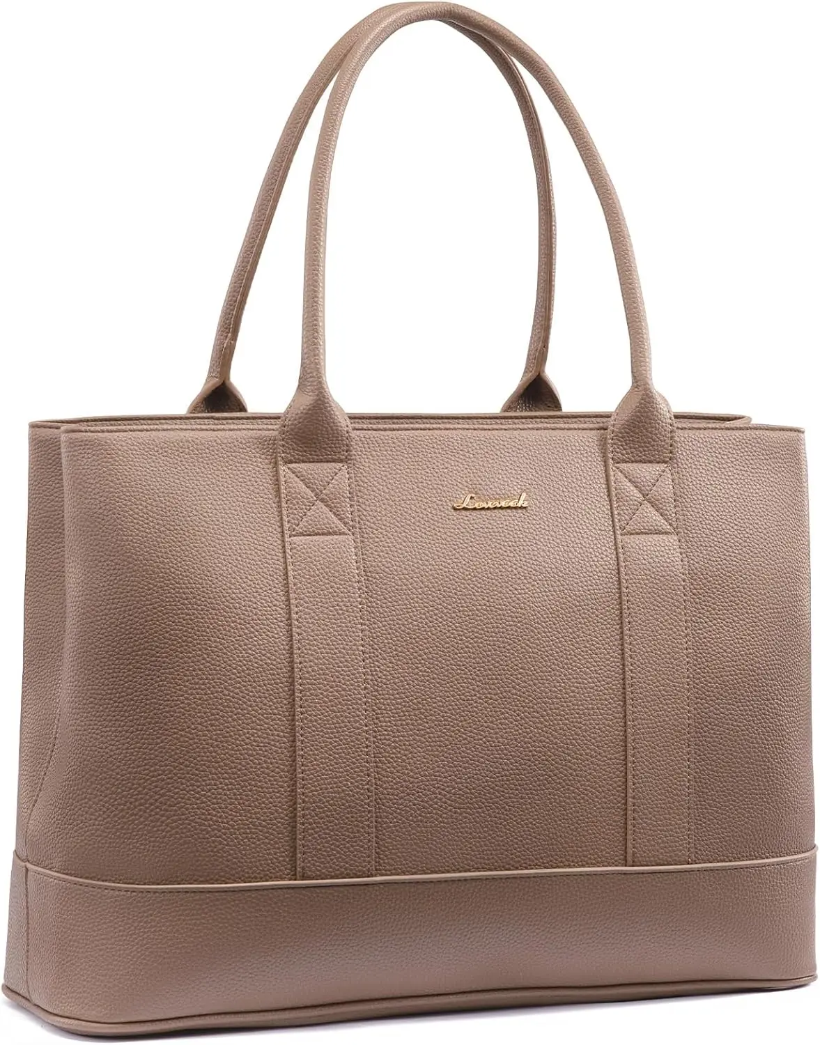 

Women's 15.6 inch Waterproof PU Leather Laptop Tote Bag, Large Capacity Business Handbag, Black