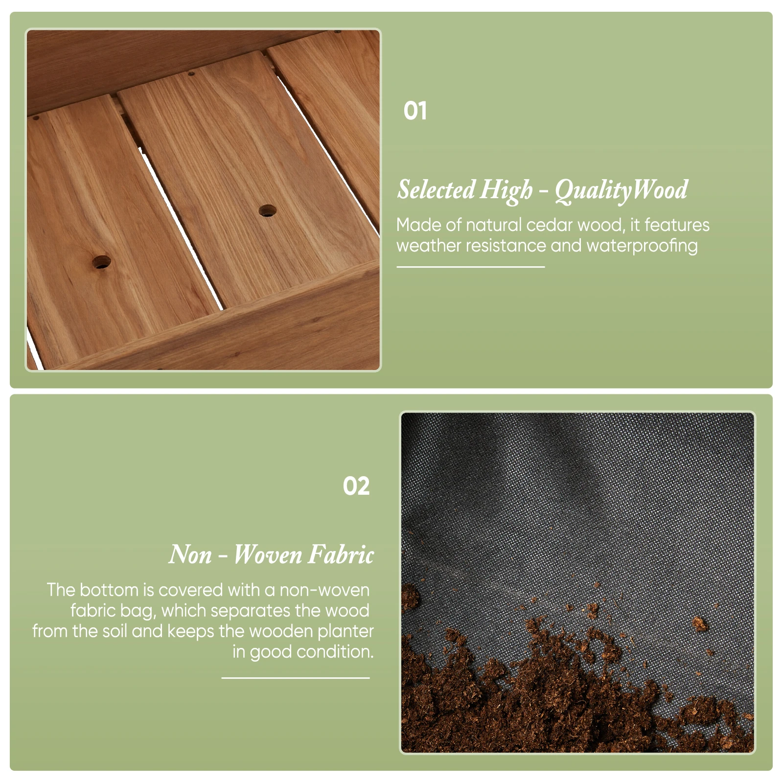 elevated wood planter setup