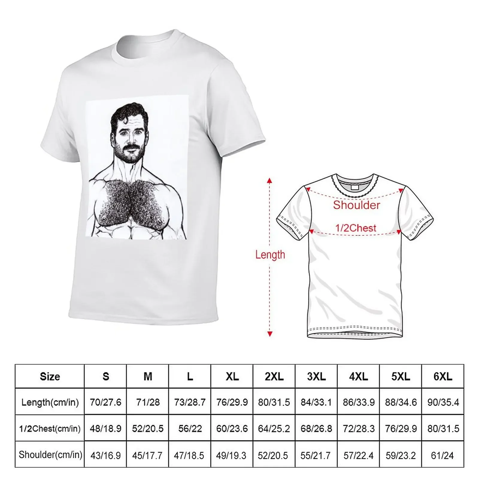 The Sketched Mustache T-Shirt baggy shirts blacks man clothes summer top mens designer t shirt