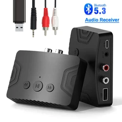 Adapter 5.3 Bluetooth bezprzewodowy odbiornik Audio U Disk RCA 3.5mm odbiornik muzyka Stereo AUX Jack do zestawów głośnikowych Amplifer