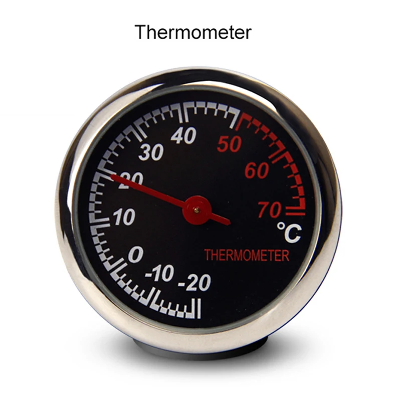 Compact 45mm Thermometer Plastic Round Temperature Gauge Double Metal Temp Monitor Test Fitting for Household Auto