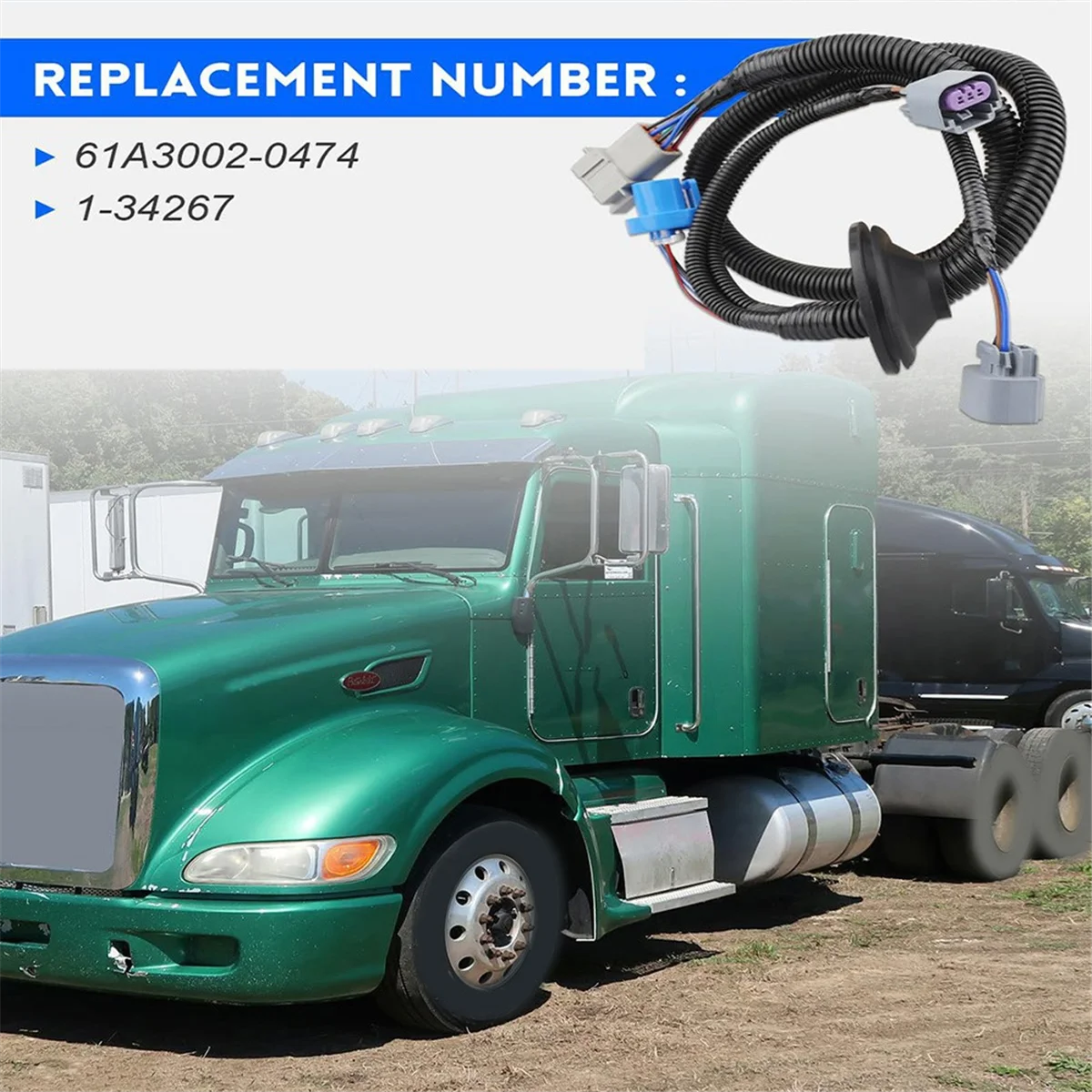 61A3002-0474 Жгут проводов фар грузовика для Peterbilt 386 2005-2015 387 1999-2010 1-34267