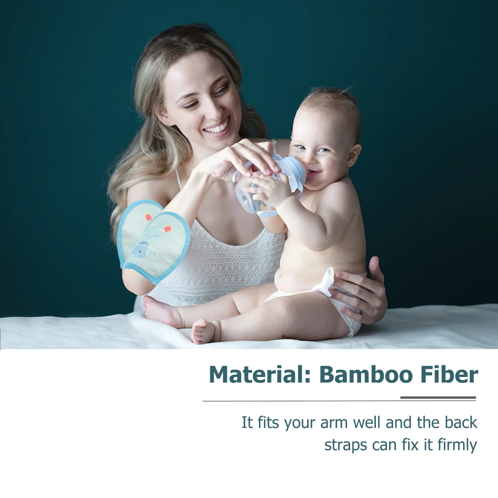 Almohadilla para brazo de fibra de bambú, estera de alimentación para bebé recién nacido, almohada de lactancia, estera para brazo infantil con ventilación plegable absorbente de sudor fresco