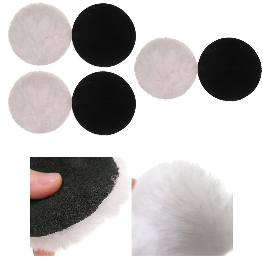 

6 шт. 125 мм полировальные подушечки из шерстяного фетра, полировальная подушечка, колесо для плитки, стекла, авто, косметические аксессуары для вощения, полировки автомобилей