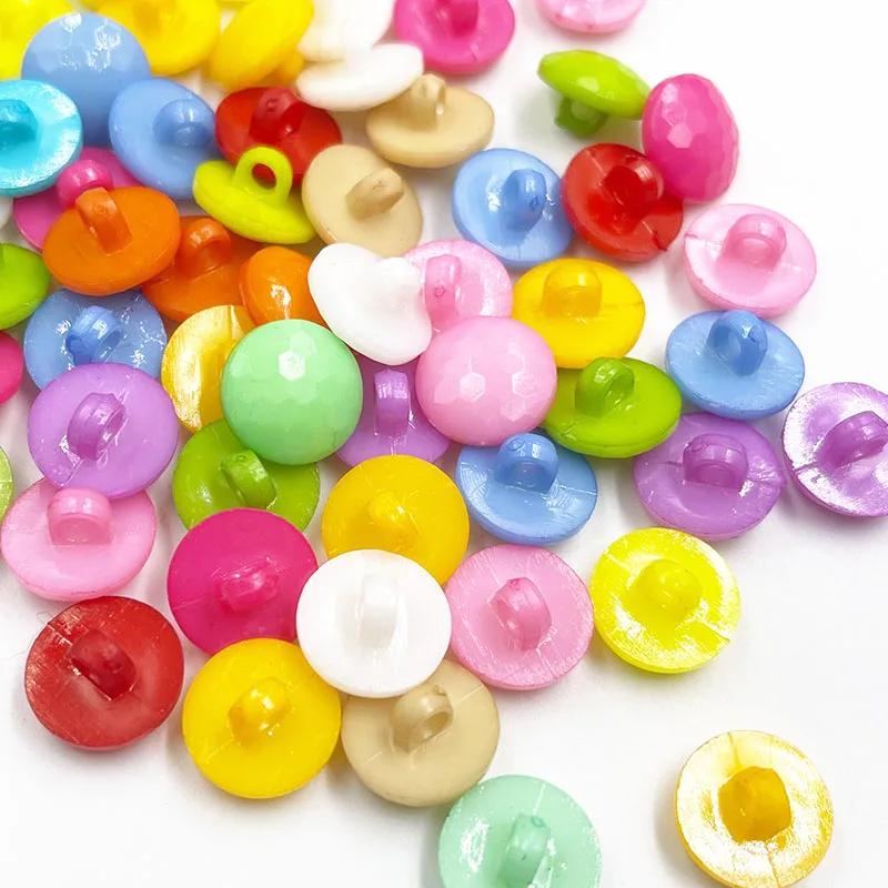 50/100pcs 14mm Round Shank Mix Colors Plastic Buttons DIY Crafts Childrren\'s Clothing Accessories Sewing Notions PT02