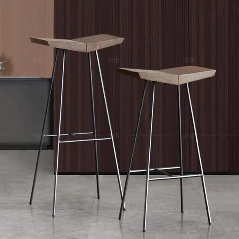 Sillas ergonómicas de madera para Bar, muebles de Taburete alto de diseñador para cafetería, restaurante, banquete y Bar