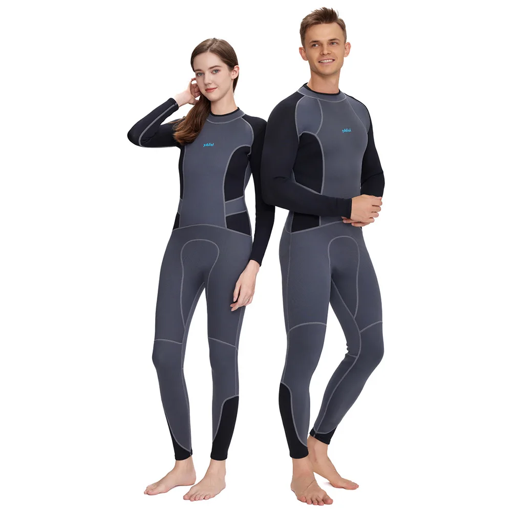 Full Wetsuits for Women Men 3mm Back Zip Diving Suit in Cold Water, Long Sleeves Back Zip Scuba Diving Suit One Piece Swimsuits