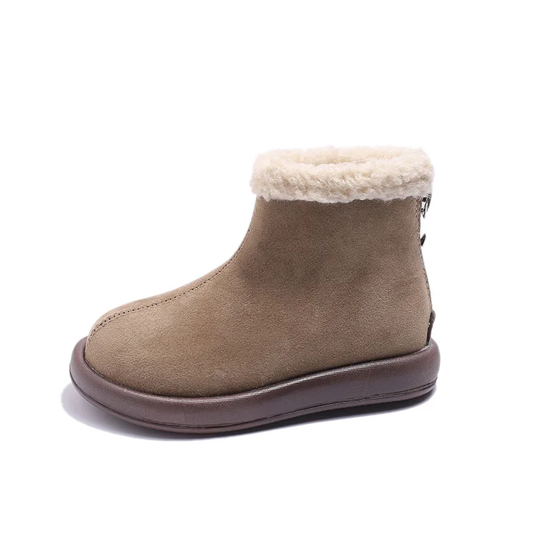 النمط البريطاني الطفل Boot2025winter جديد الطفل شقة حذاء الثلوج موضة عادية المضادة للانزلاق لينة وحيد الرجال النساء تنوعا القطن التمهيد