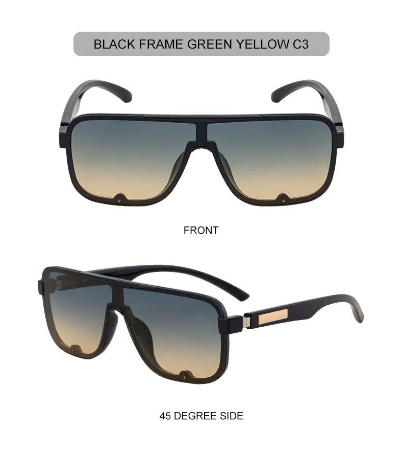 Polarisierte Klassische Quadratische Sonnenbrille für Herren mit Großem Rahmen 2026 Luxusmarke Punk Shield Goggle Sonnenbrille für Männer UV400 Eyewear Shades – Detail 17