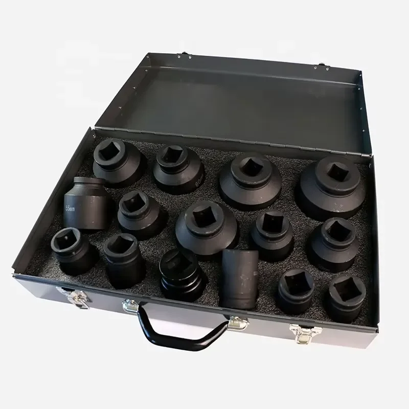 29 Pcs Impact Socket Set 3/4 Inch Drive 6 Point SAE Master Kit Heavy for Industrial Maintenance