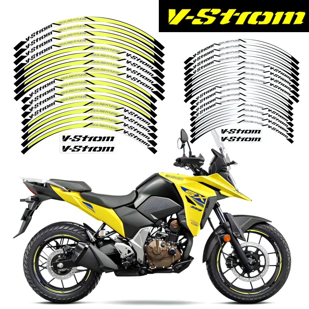 

For Suzuki V-Strom 250 SX Vstrom 1000 1050 XT DL 650 Reflective Motorcycle Wheel Hub Stickers Motocross Rim Decals Accessories