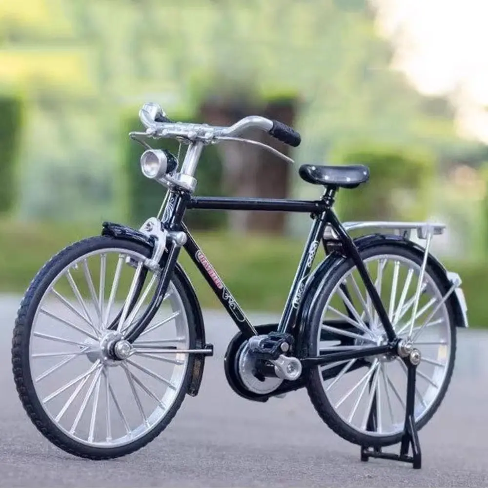 1:10 Scale Assembly Bicycle Model DIY Alloy Simulation Bike Model Kit Self Assembled Desktop Decor Mini 28 Big Bar Bicycle
