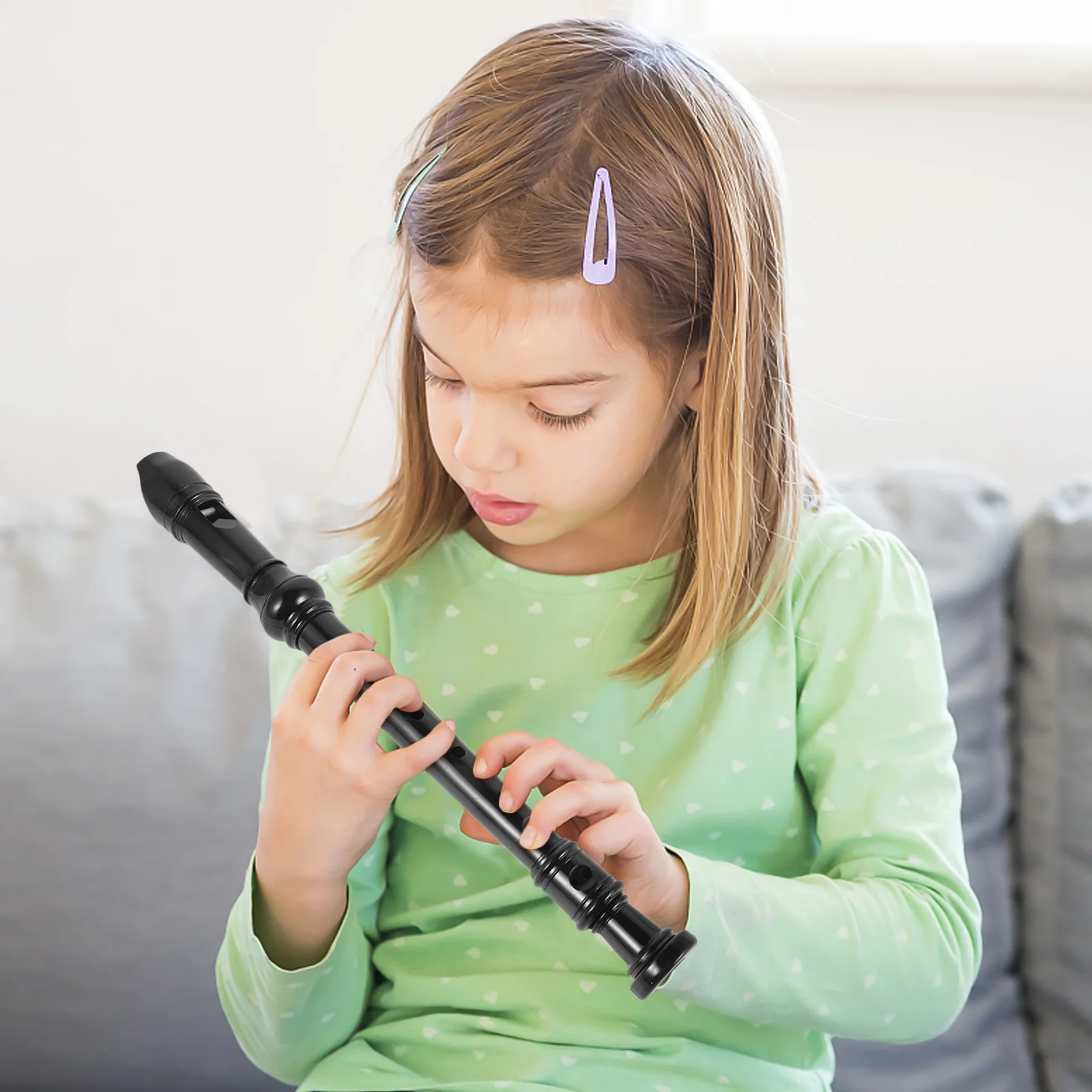 

8 Hole Black Transparent Soprano Recorder ABS Plastic for Beginners Kids School Music Instrument Classroom Practice Recorder