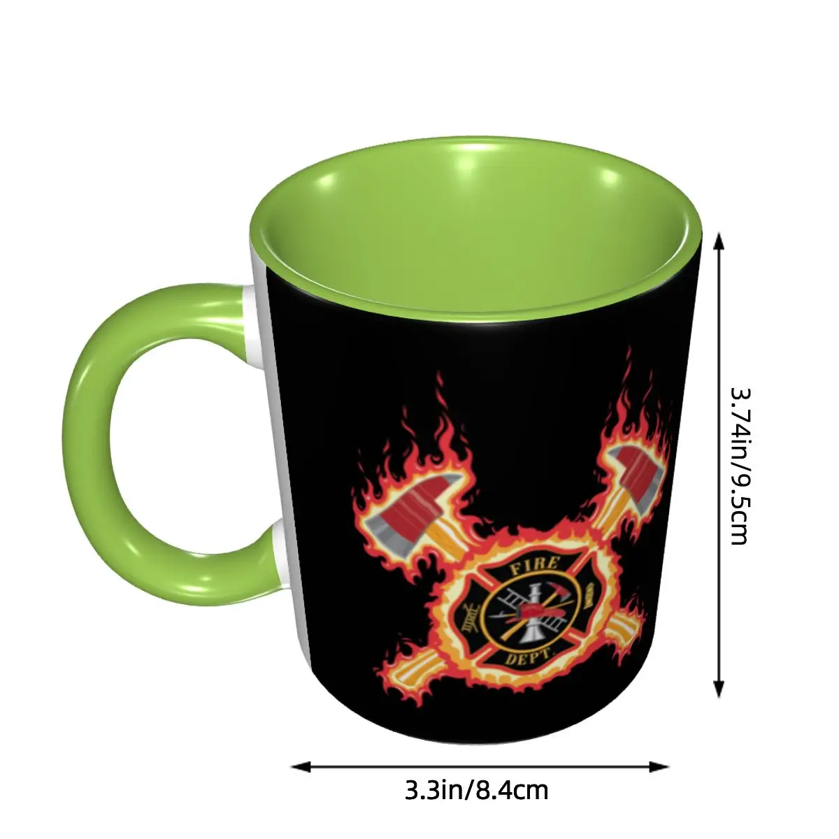 Firefighter Cross With Axes And Flames Coffee Mug DIY Customized Ceramic Mug Creative Gift