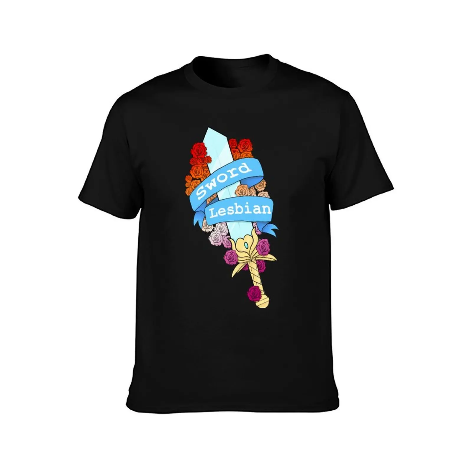 Adora - Sword Lesbian T-Shirt Basic Solid Color Short Sleeve Cotton Top T-Shirt