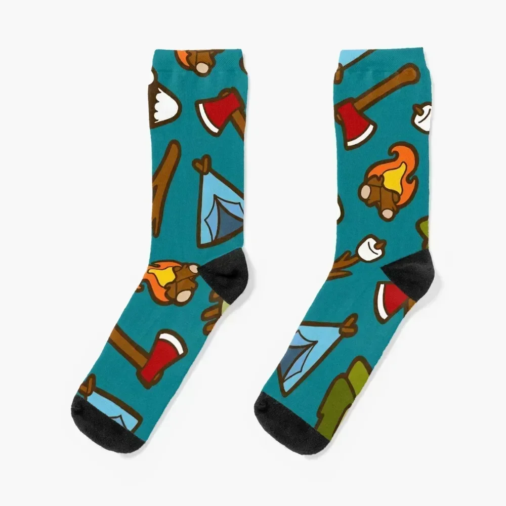 Camping is Cool Pattern Socks gym Climbing Novelties Woman Socks Men's