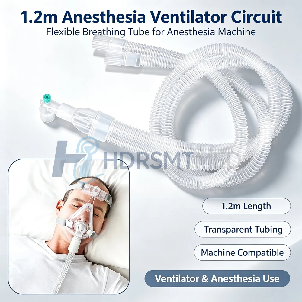 1-10pcs Disposable 1.2m Y-Type Corrugated Tube Anesthesia Ventilator Breathing Circuit for Adults and Children