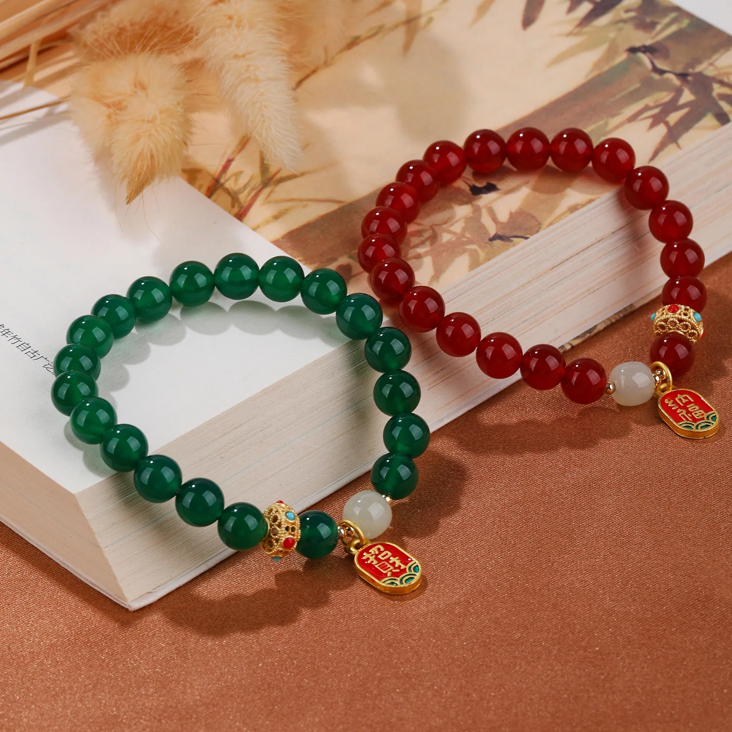 Real Natural Red Agate Fortune Nafu Bracelet High-grade Jewelry Guardian God Benmingnian Amulet Chinese Style Bangle Jewelry