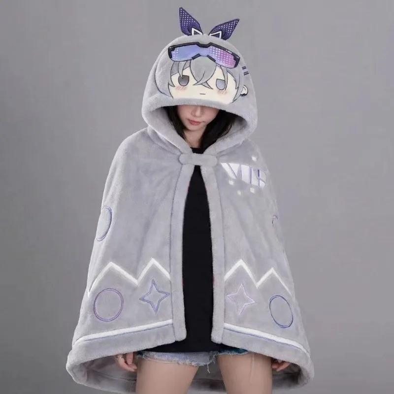 

Предзаказ: 25 марта Honkai: Star Rail Game Anime Cos Silver Wolf 160x100см Многофункциональная пушистая накидка для косплея, подарок-салфетка