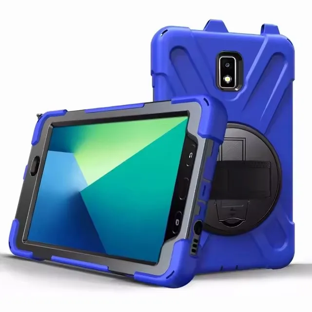 Funda For Samsung Galaxy Tab Active 2 8.0 case T390 T395 SM-T395 SM-T390 Kids Safe Shockproof Silicone PC Cover With Hand Strap