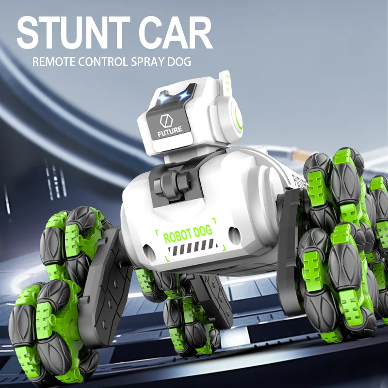

2,4G робот-собака с дистанционным управлением и 360-градусным дрейфом, трюком, автомобиль, научное образование, игрушки в сборе своими руками, идеальные подарки для мальчиков и девочек