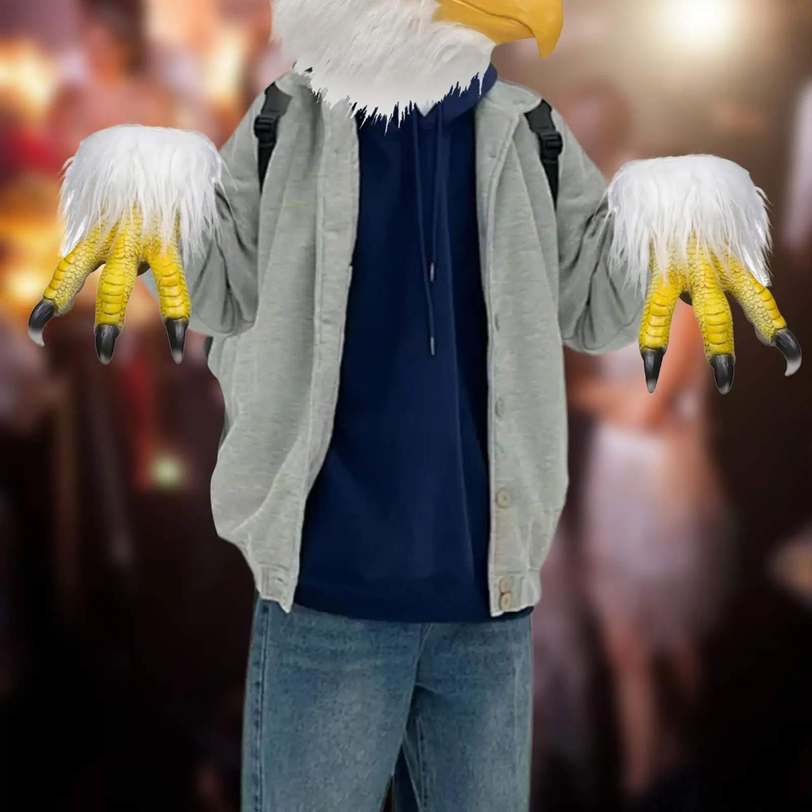Animal Bird Mittens Prop Halloween Hawk Hand Costume Eagle Claw Gloves for Shows Theater Decor Women Men Fancy Dress Festival