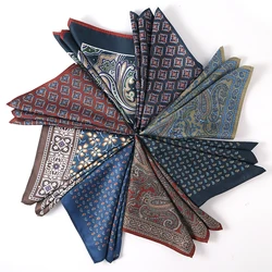 Tailor Smith Mens Hanky Pocket Squared Handkerchief Polyester Paisley Floral Handkerchief Square Scarf Wedding Party For Gift