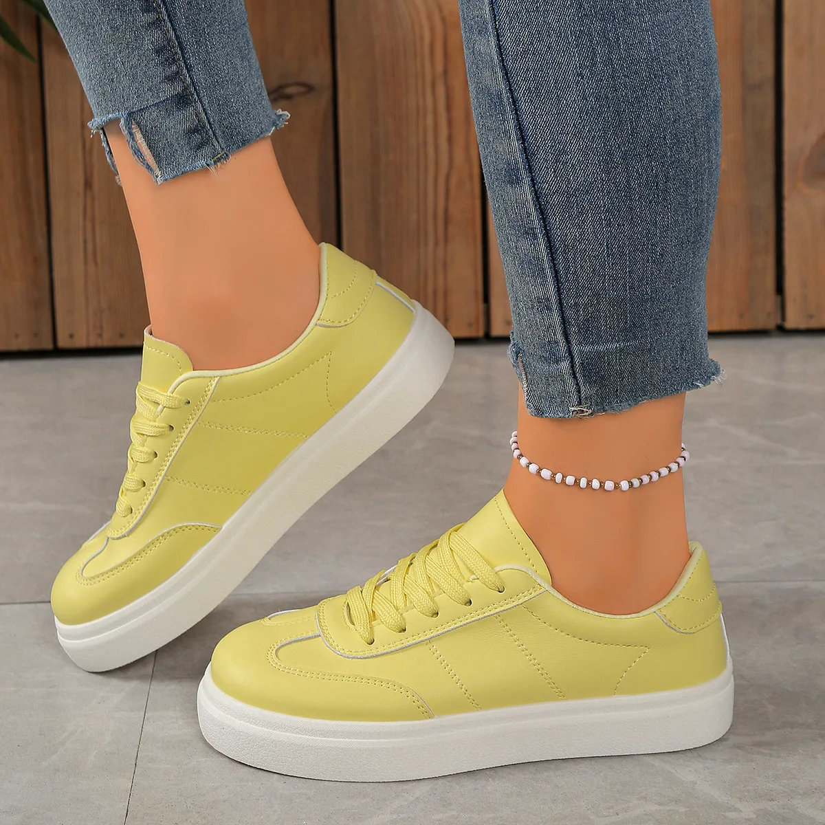 Zapatos Deportivos Casuales de Cuero Cómodos Unisex, Estilo Nuevo de Primavera y Otoño, Zapatos Planos con Suela de Plataforma, Zapatos Versátiles y Cómodos para Mujer