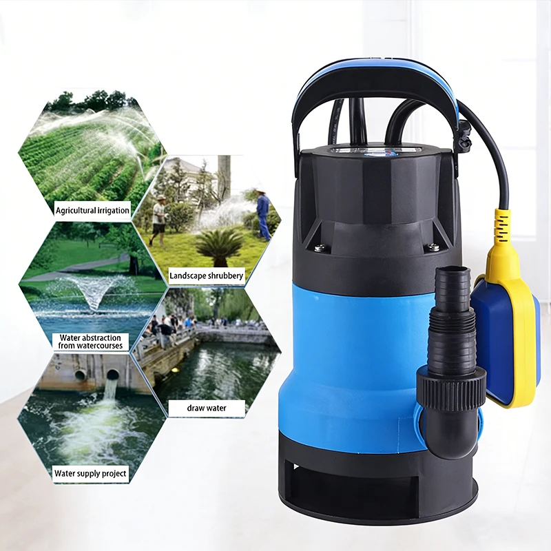 

Погружной водяной насос 750 Вт/450 Вт с поплавковым выключателем, 220 В, с двигателем из чистой меди, для дренажа сада, бассейна, пруда, подвала