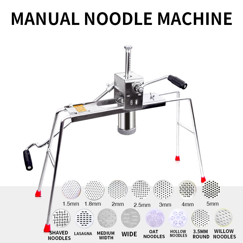 15 Shapes Manual Noodle Pressing Machine Stainless Steel Pasta Noodle Maker Press Spaghetti Maker Pressing Machine