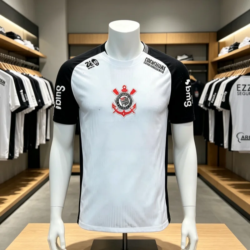 2026 Corinthians 3D-gedruckte Fußballtrikots für Männer und Frauen, Sommer-Sportbekleidung, Eltern-Kind-T-Shirt, atmungsaktiv, schnelltrocknend, Streetwear – Detail 1