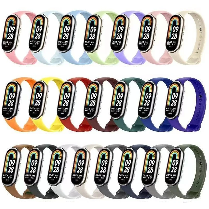 Silicone Strap For Xiaomi Mi band 8-8 NFC Replacement miband9/8 Sport Bracelet waterproof Watchbands smart mi band 9 Accessories