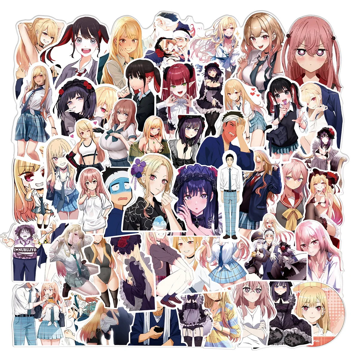 50 Stück Anime My Dress up Darling Cartoon-Aufkleber DIY Skateboard Laptop Motorrad Handy Auto Wasserfeste Aufkleber Dekorfolie