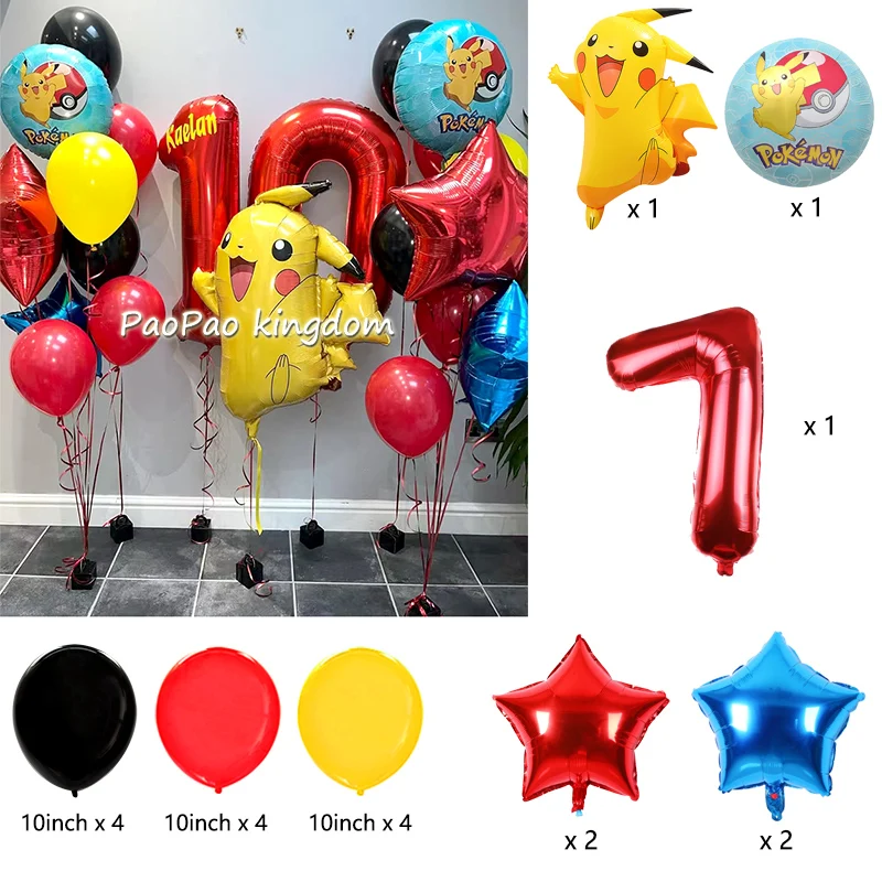 Bestseller Pikachu Ballon-Set Cartoon-Charakter Luftballons für Babyparty Geburtstagsdekoration – Detail 25