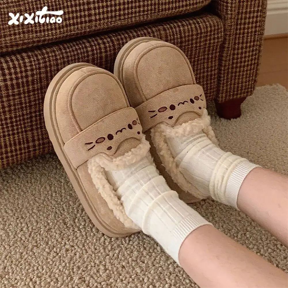 

Women Cotton Home Shoes 2025 Winter Bread Shoes For Women Household Shoes Cute Home Autumn Winter Thick Sole Warm Loafers Cotton