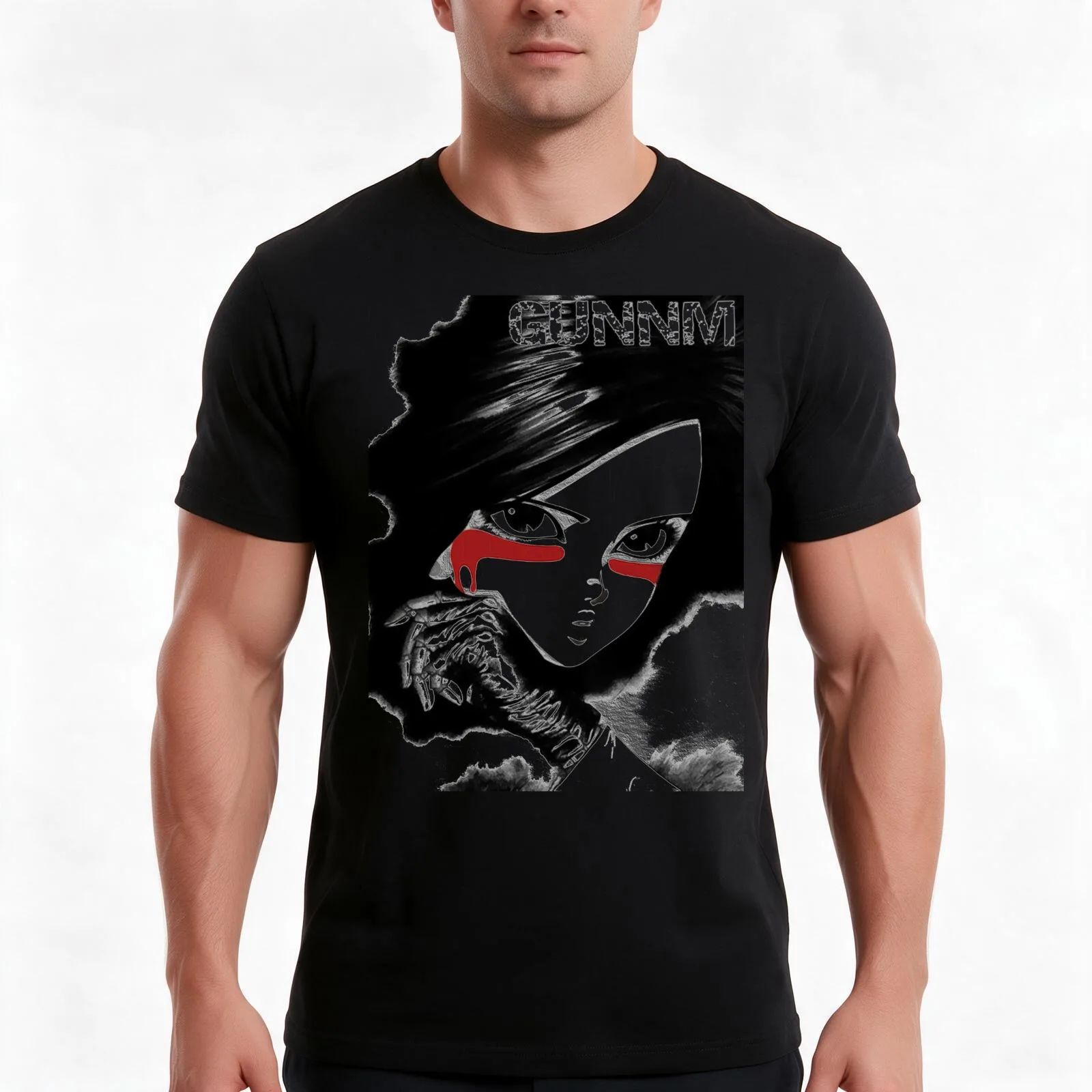 Gunnm - Gally - Alita: Battle Angel (Transparency) T-Shirt, Summer Casual Cotton Tee, Oversized Streetwear Tops, 100% Cotton