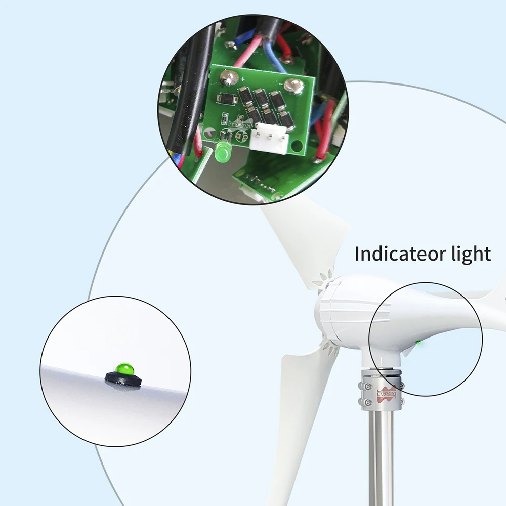 Imagem -06 - Gerador Residencial de Turbina Eólica com Controlador Mmpt e Equalizador de Bateria Fases Pequeno Moinho de Energia Livre 600w ac 12v 24v