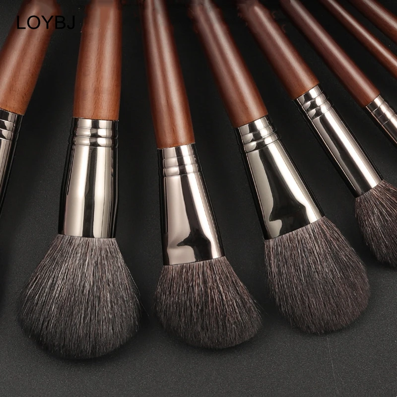 LOYBJ Natural Goat Hair Makeup Brushes Set Powder Foundation Blush Make Up Brush Cosmetic Eyebrow Eyeshdow Blending Maquillage