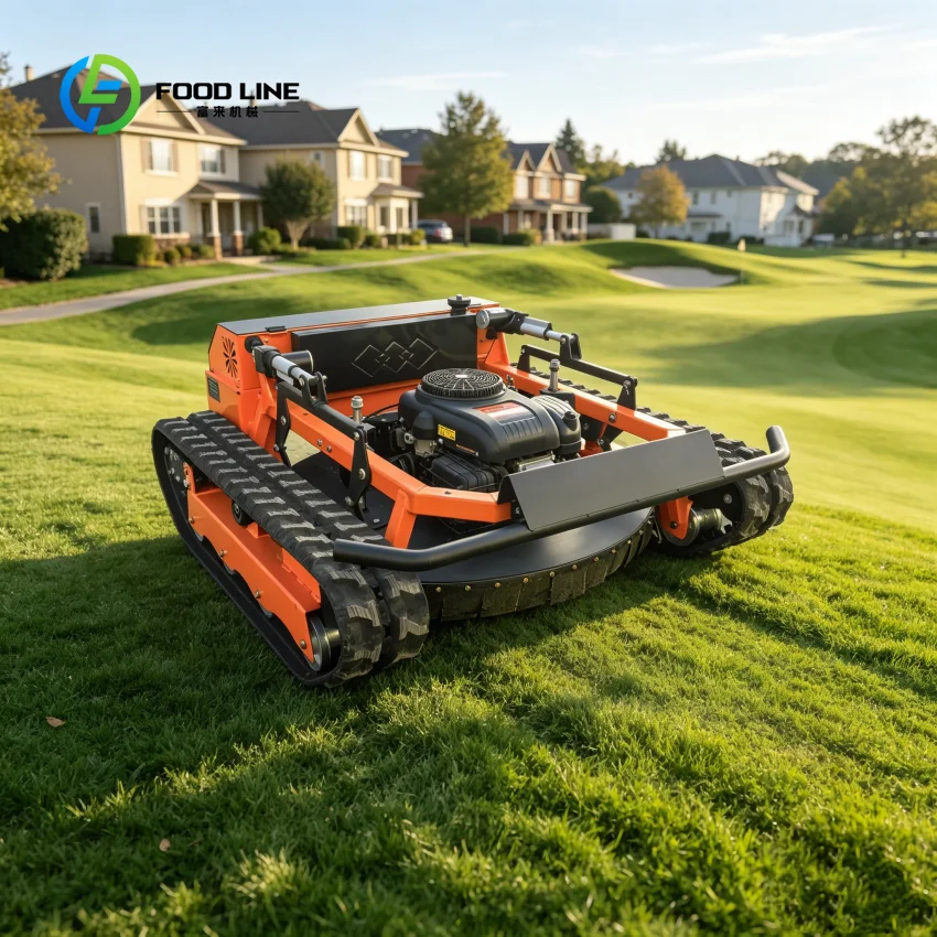 

Track Lawn Mower Electric Self-Propelled Garden Mower Battery Powered Compact All Terrain Grass Cutter